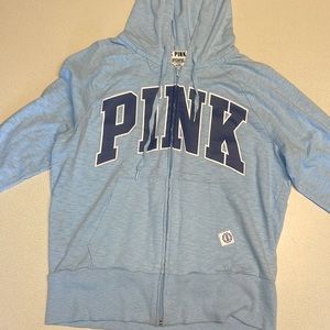 Women’s Victoria’s Secret pink light blue zip up